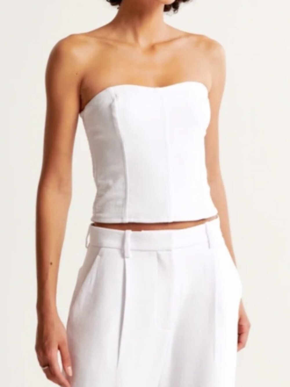NWT - Abercrombie & Fitch Classic Crepe Corset White Top